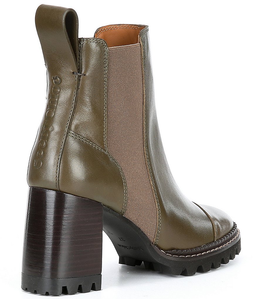 See by Chloe Mallory Leather Block Heel Booties