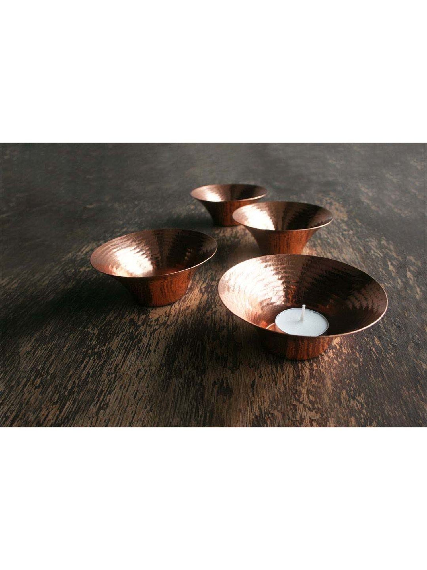 COPPRE Little Glimmer Copper Tea Light Holder - Set of 1