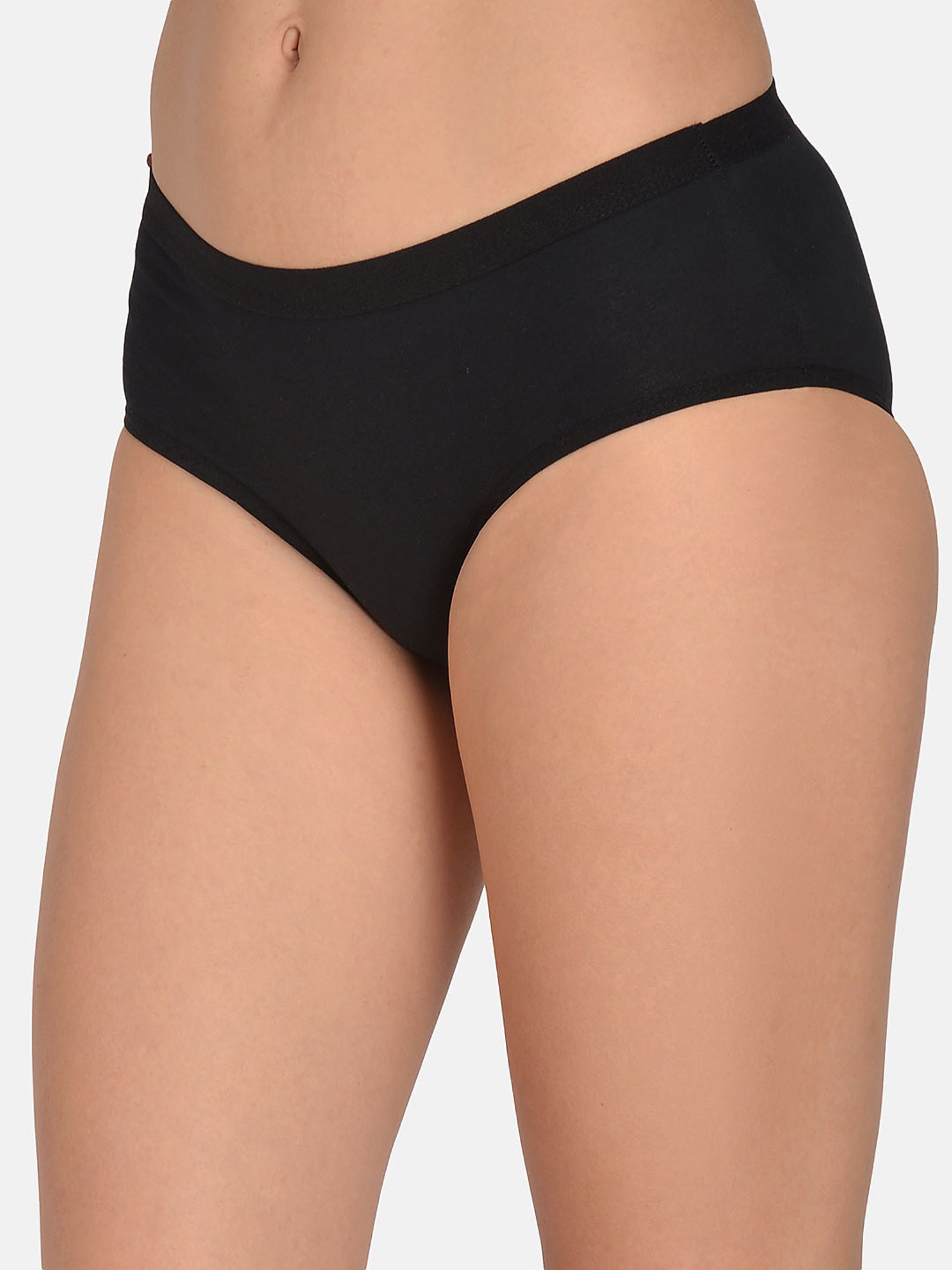 Mod & Shy Black Cotton Hipster Panty