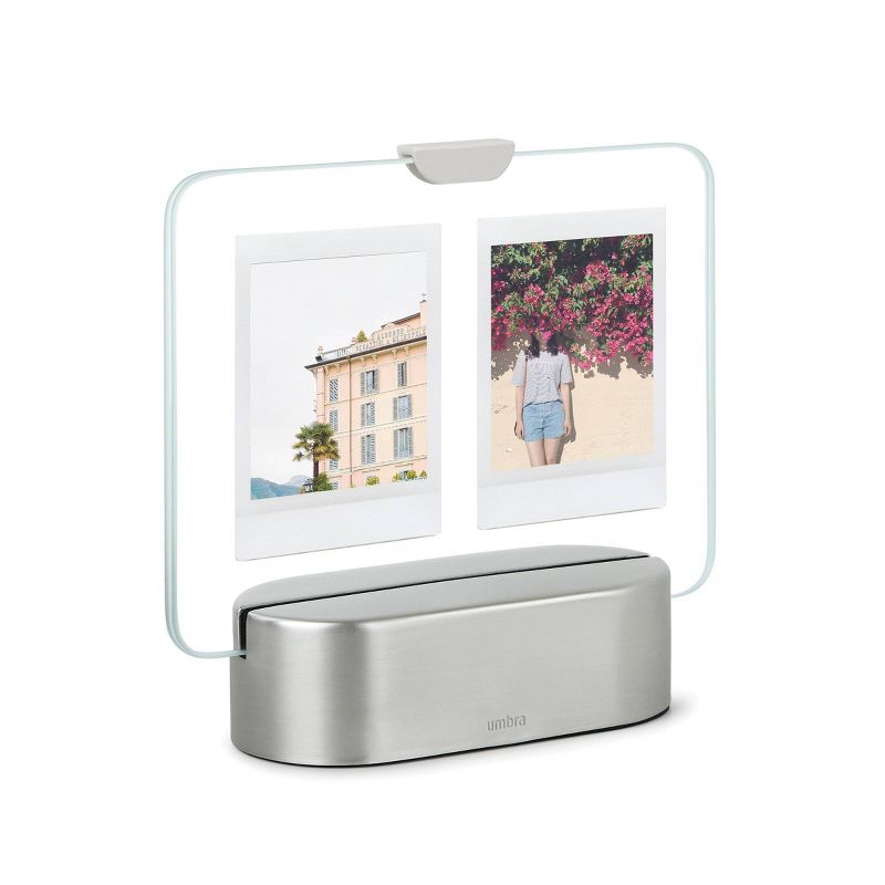 2" x 3" Glo Instant Photo Display Frame LED Nickel - Umbra