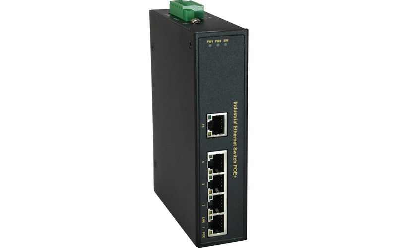 LevelOne 5-Port Industrial Fast Ethernet PoE Switch, 4 PoE Outputs, 802.3at PoE+, 126W - 5 Ports - 2 Layer Supported - Twisted Pair