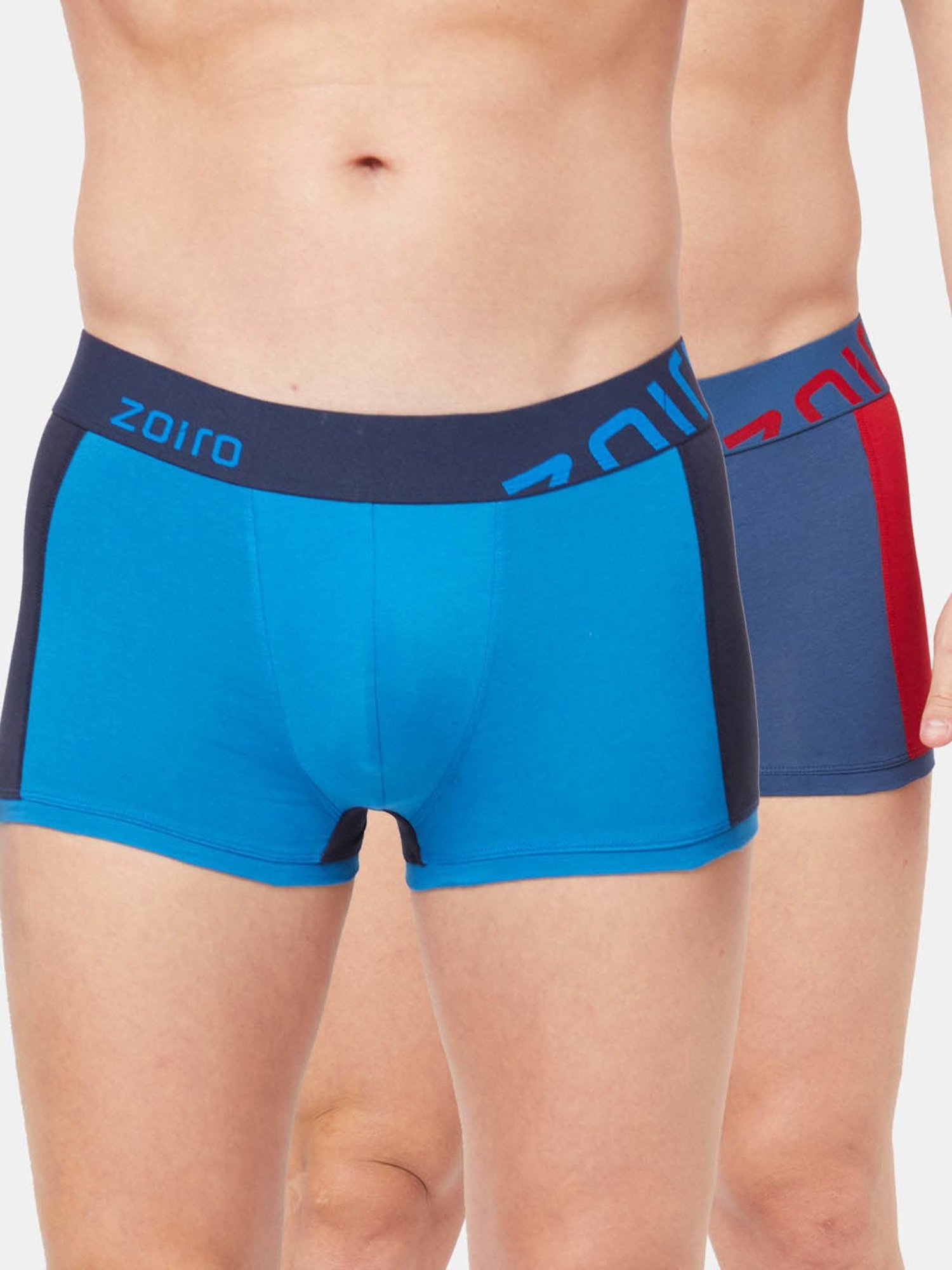 Zoiro Legion Blue & Directory Blue Regular Fit Trunks - Pack Of 2