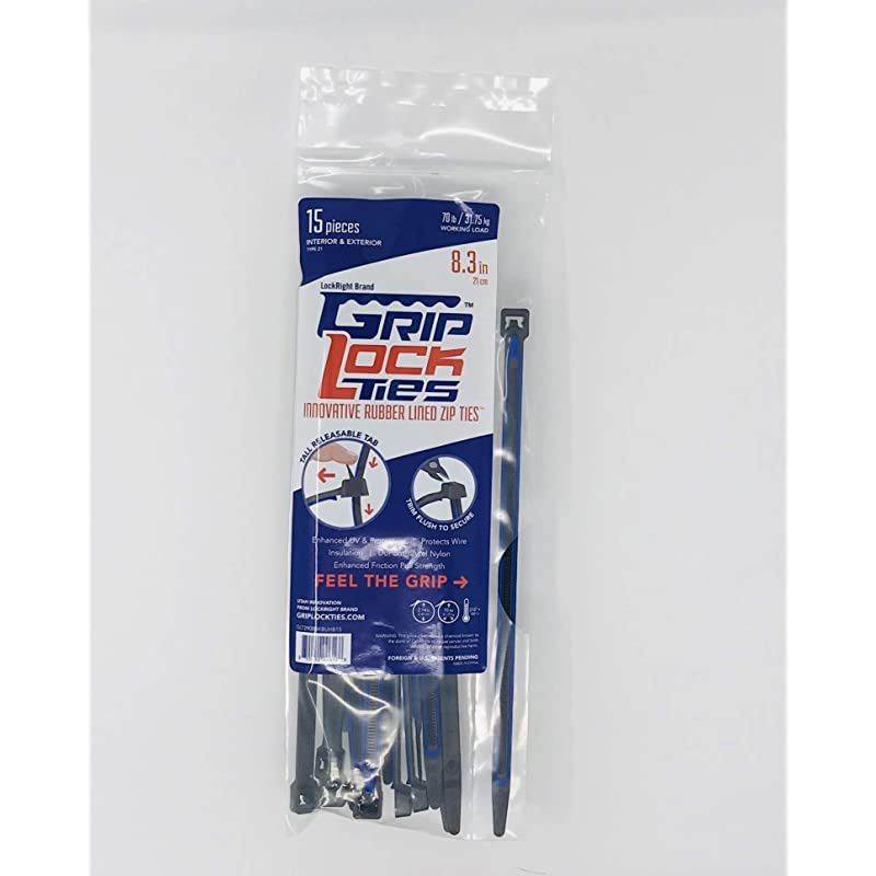 Rubber Lined Releasable HeavyDuty Zip Ties UV Rated 8 Inch Reusable Black Nylon Zip Ties Assorted Colors Blue Red Orange  15 Blue