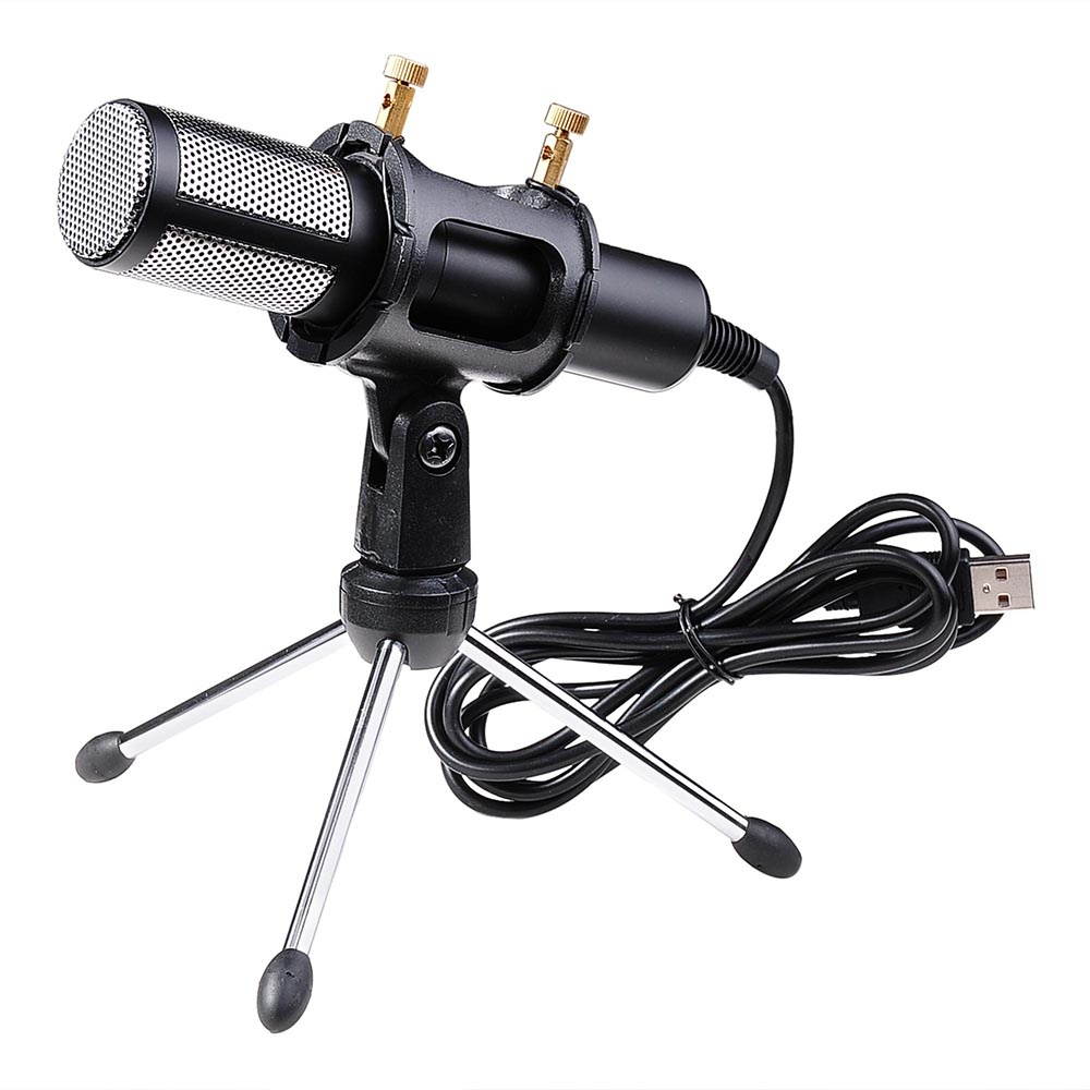 Condenser USB Microphone w/ Tripod Stand for Game Chat Studio Recording Laptop Computer