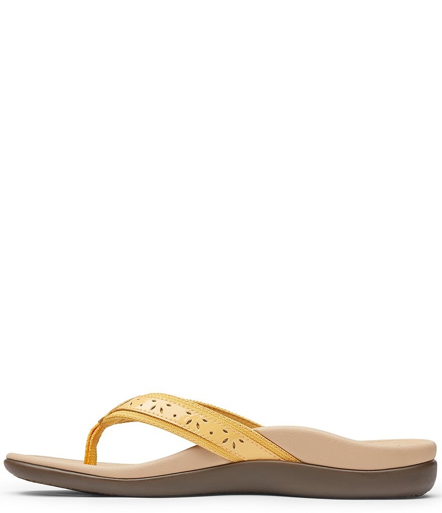 Vionic Casandra Perforated Leather Thong Sandals