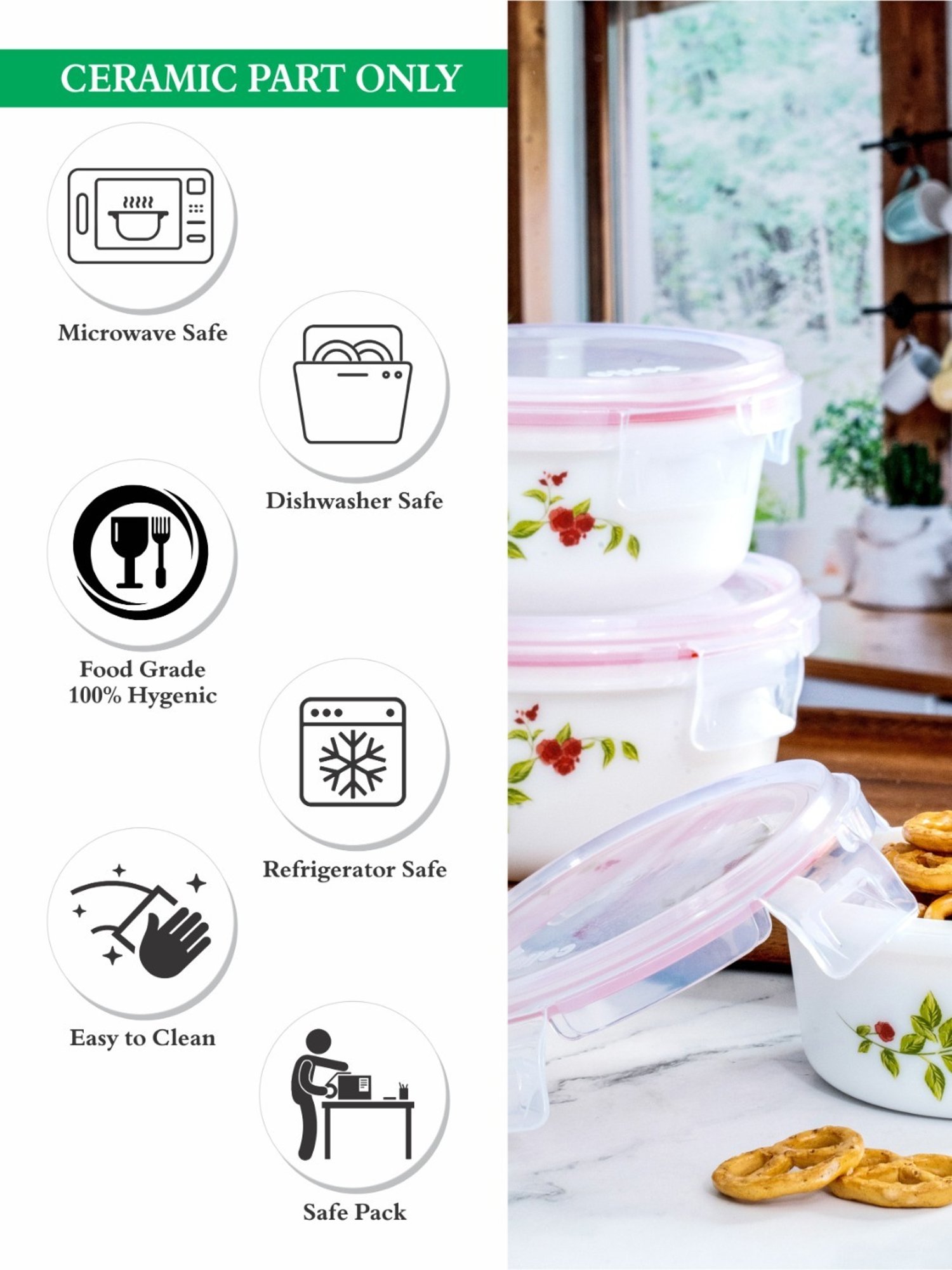 Cello White Opalware Storage Container - Set of 3