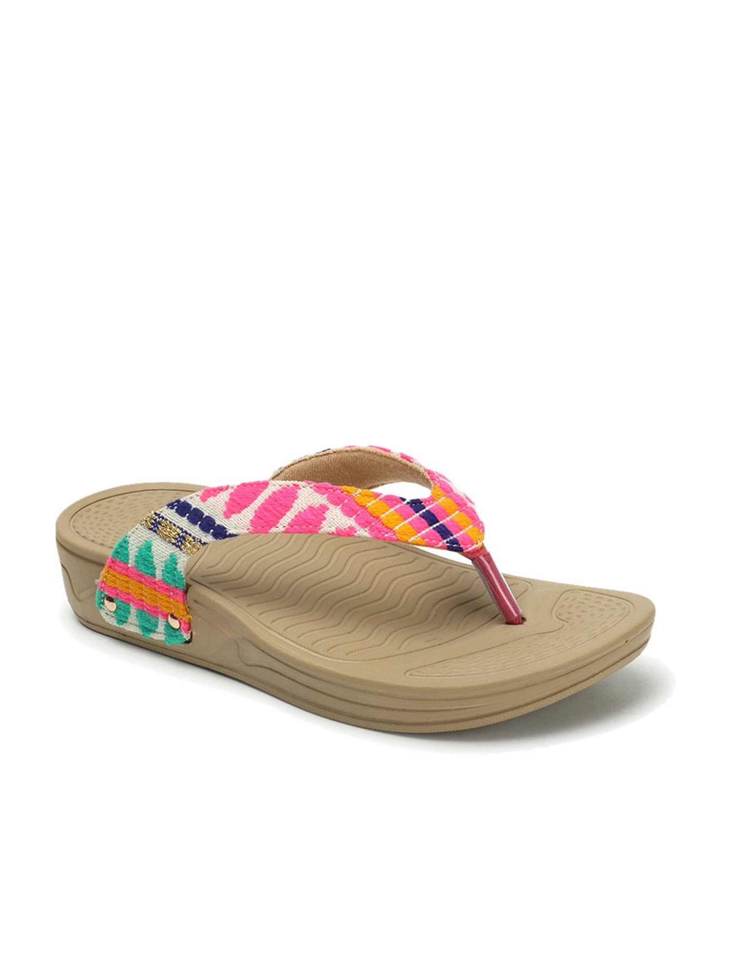 CL Sports by Carlton London Women's Pink Thong Wedges