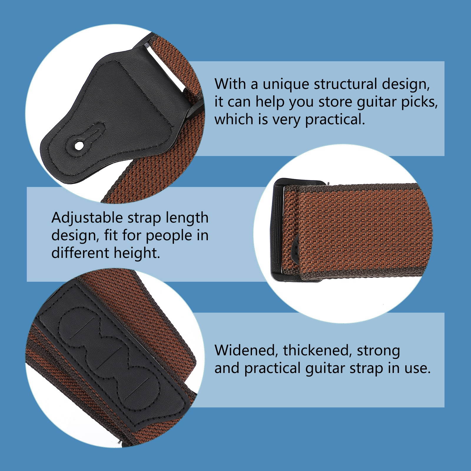 1pc Comfortable Durable Multi-purpose Shoulder Belts Guitar Straps Stripe Straps