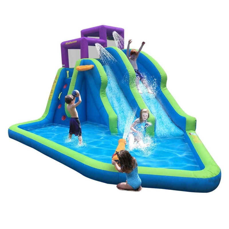 Kahuna 90793 Twin Falls Outdoor Inflatable Splash Pool Backyard Water Slide Park