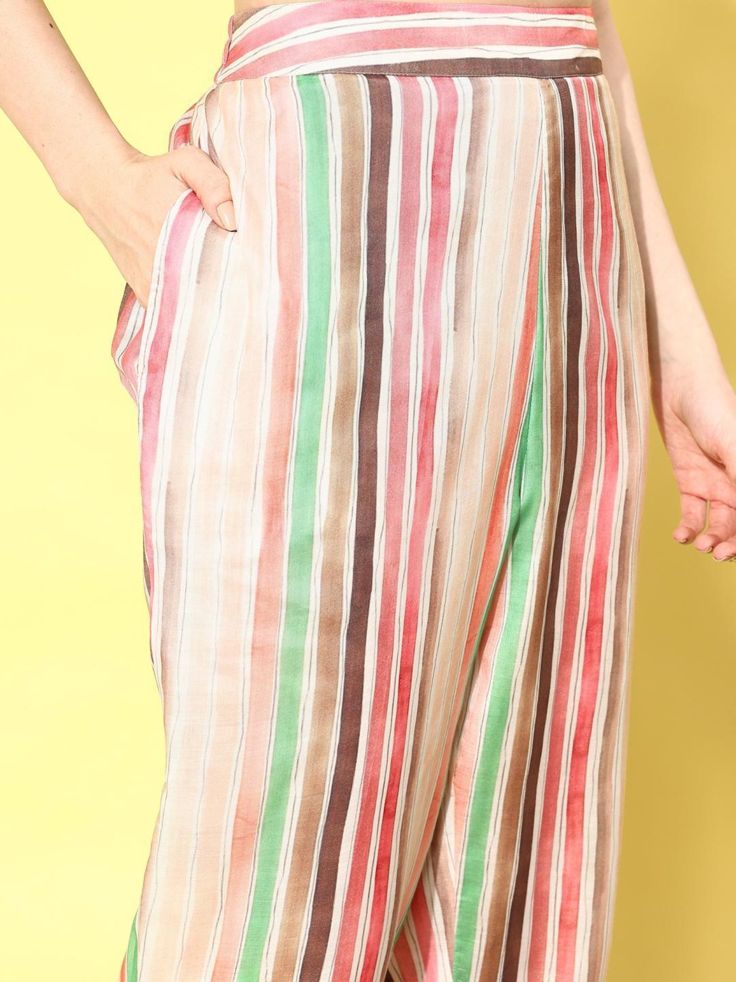 Indo Era Multicolored Floral Print Shirt Pant Set