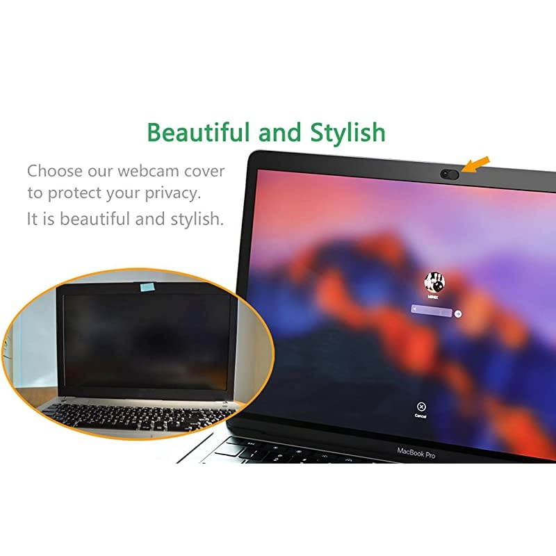 Webcam Cover Slide2Pack 0023 Inch UltraThin Metal Web Camera Cover for MacBook Pro iMac Laptop PC iPad Pro iPhone 876 Plus Protect Your Visual Prvacy Black