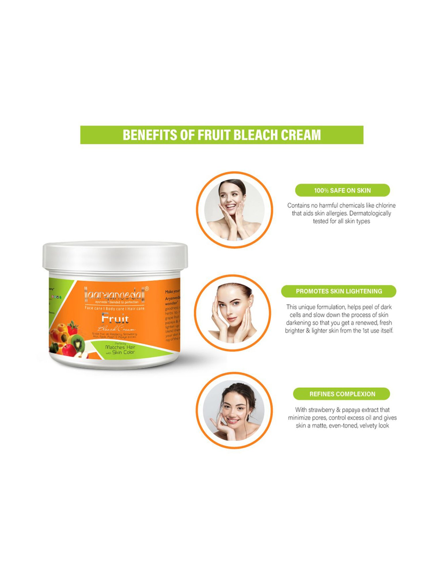 Aryanveda Fruit Bleach Cream (Pack of 4)