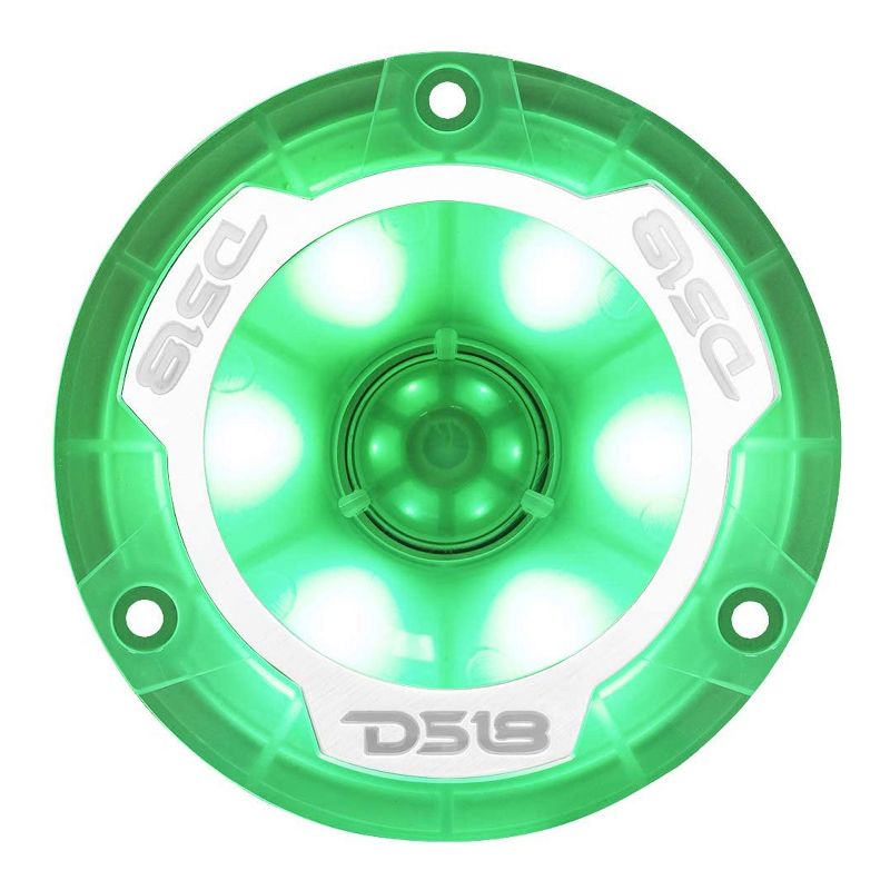 DS18 PRO TW1L 1 Pair of 1 Inch 240 Watt 4 Ohm Aluminum LED Lit Super Bullet Tweeters with a 2-Pack set of Audiopipe APMB-65FLT 6.5 Inch Speakers