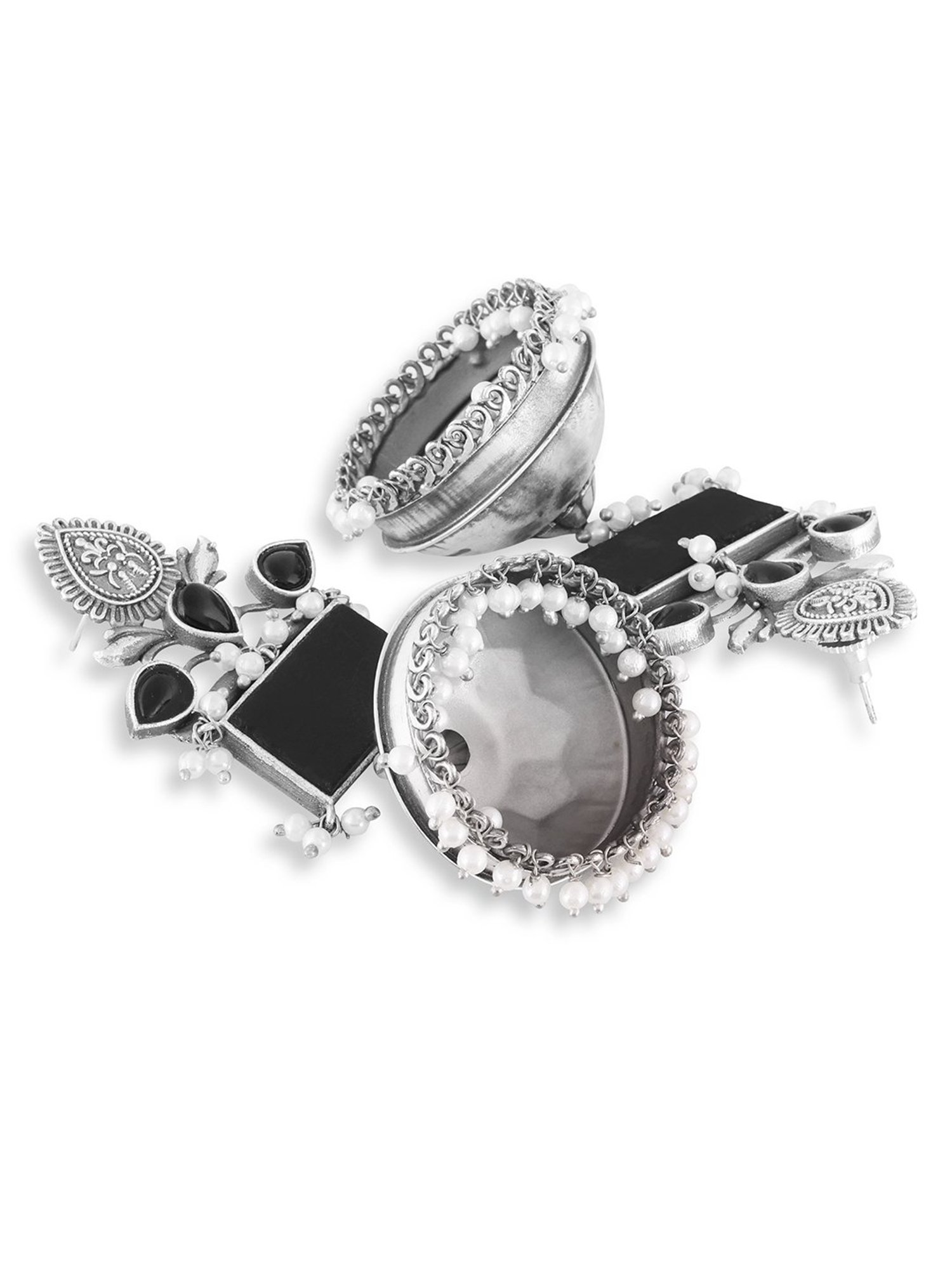 Abdesigns German Silver-Plated High Quality Jhumki Earrings