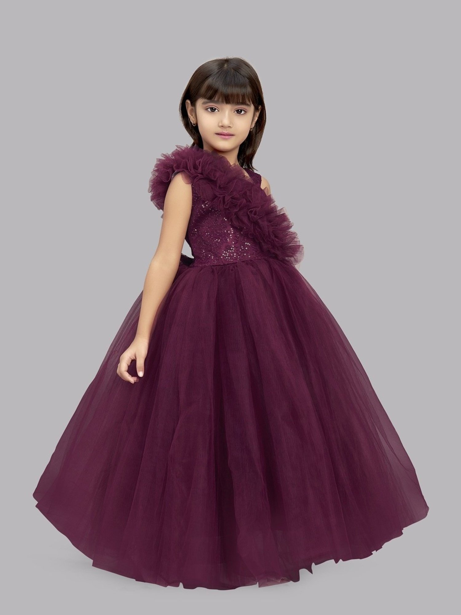 Pink Chick Kids Burgundy Sequence Gown