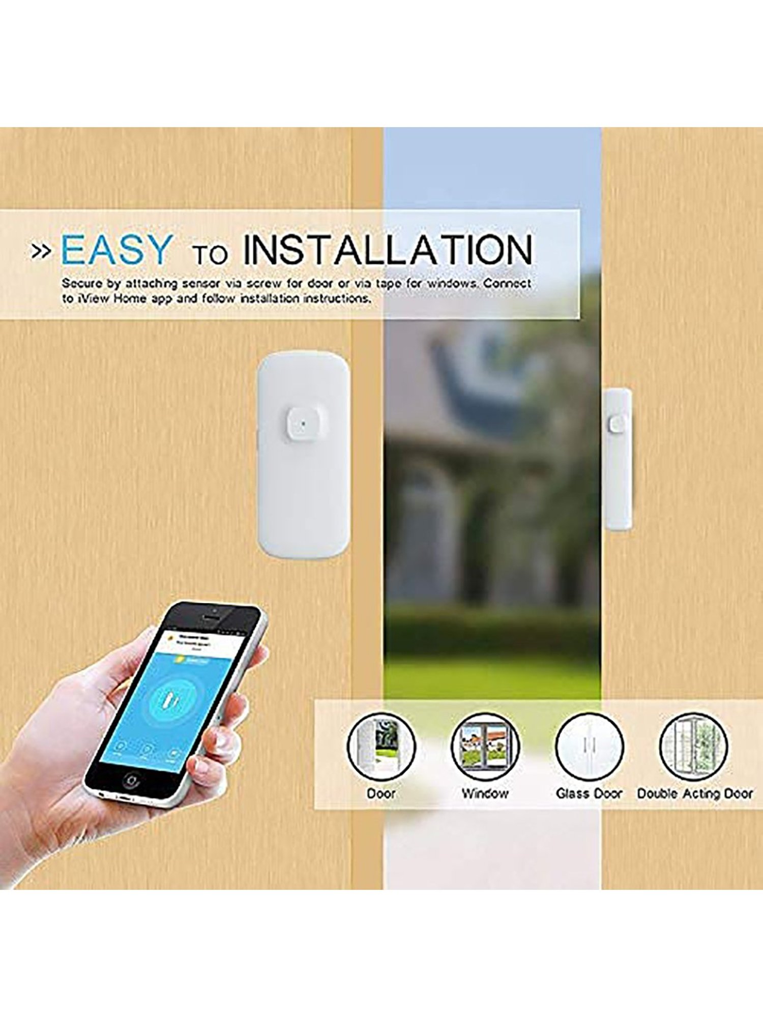 SmartiQo Wi-fi Door Magnetic Sensor (White)