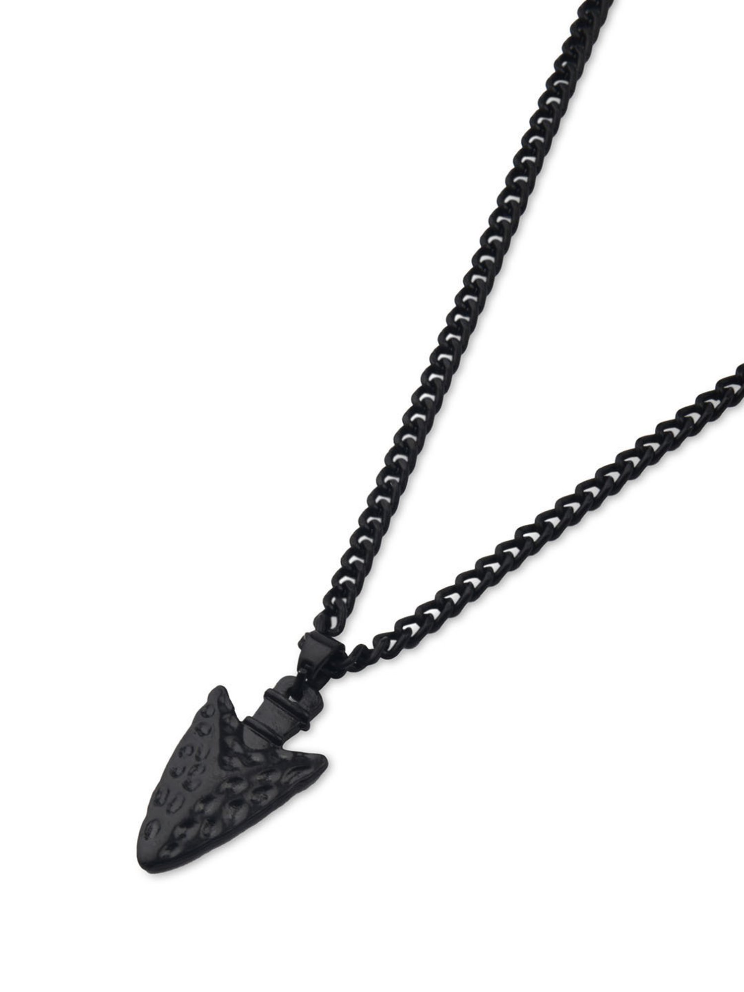 The Bro Code Black Hammered Arrow Pendant Necklace for Men