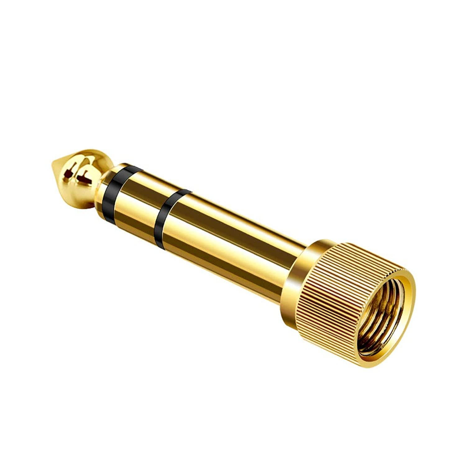 CableCreation 6.35mm Stereo Plug to 3.5mm Stereo Jack Adaptor, 6.35mm Male to 3.5mm Female with Screw,Gold Plated