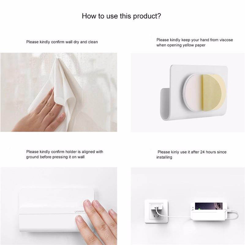 Practical Pop Wall Phone Holder Socket Charging Box Bracket Stand Holder Shelf Mount Support Universal for Sony Huawei Xiaomi