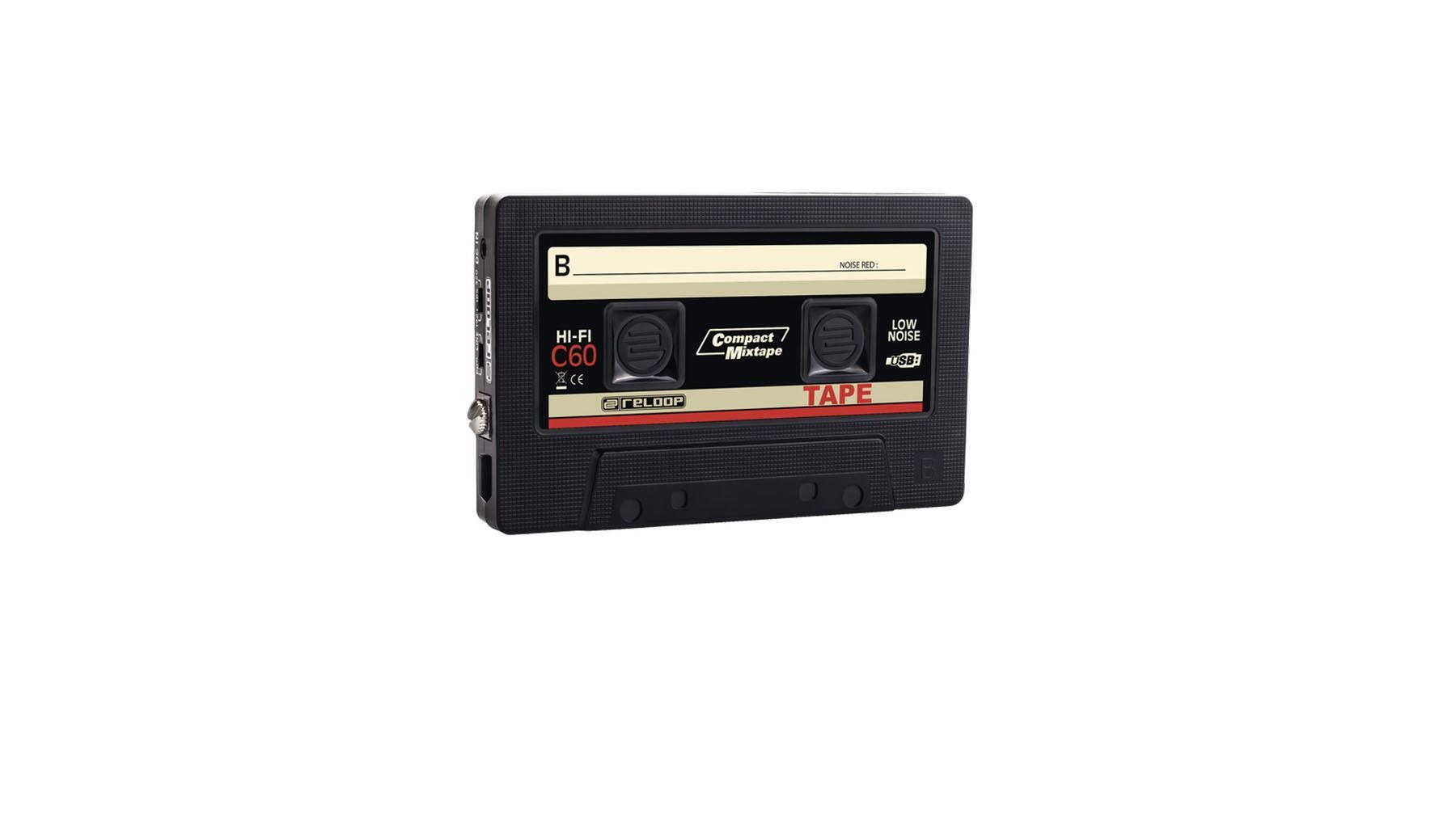 Reloop USB Mixtape Recorder with Retro Cassette Look, Black (TAPE)