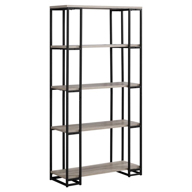 62" Metal Bookcase Dark Taupe - EveryRoom