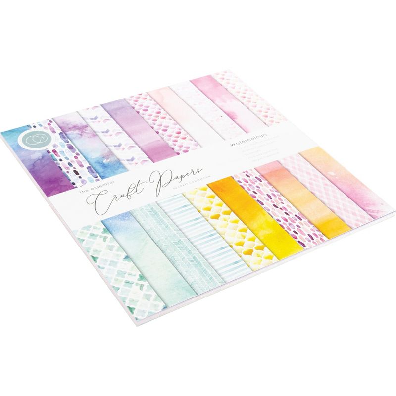 Craft Consortium Double-Sided Paper Pad 12"X12" 30/Pkg-Watercolors, 20 Designs