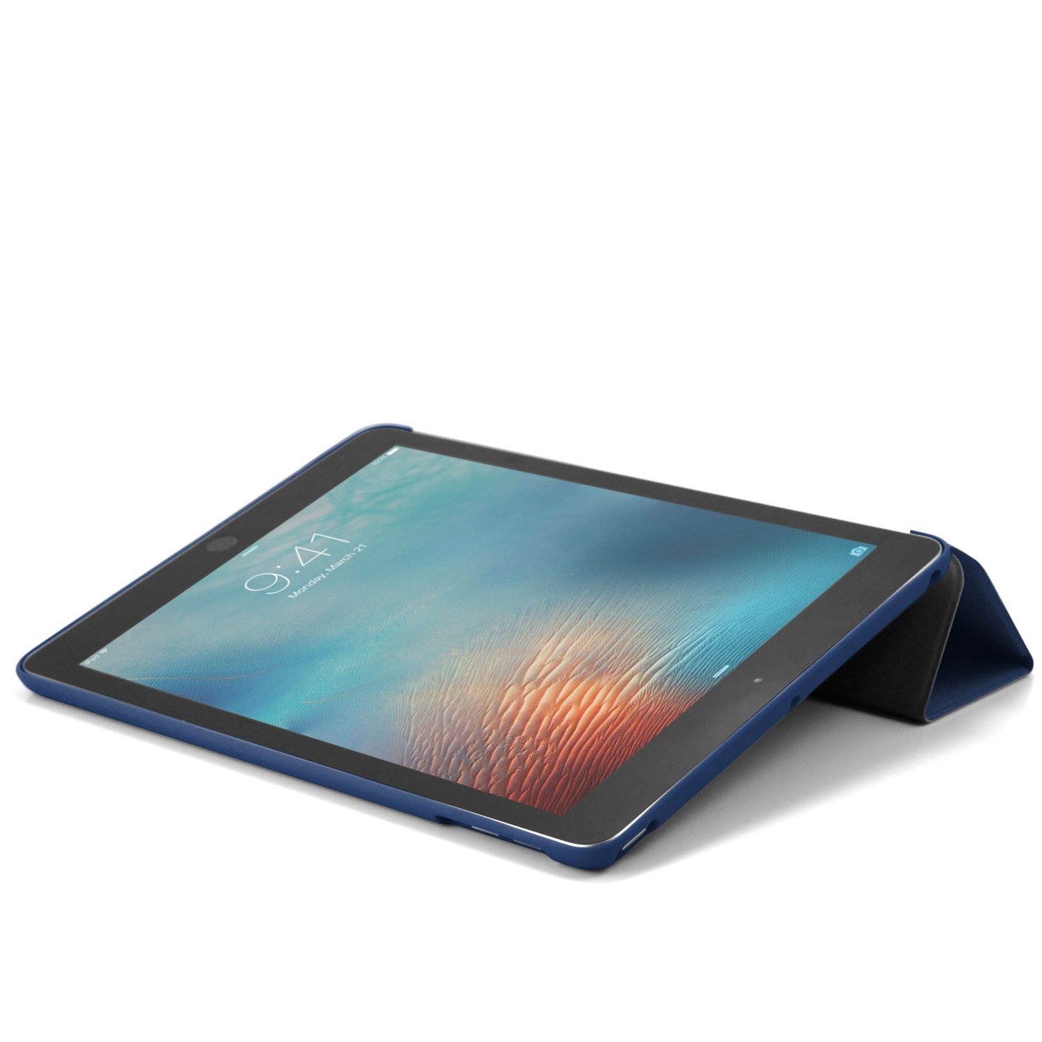 KHOMO - Compatible with iPad 5th 6th Generation (2017 & 2018) 9.7 inch Case - Dual Series - Ultra Slim Hard Cover with Auto Sleep Wake Feature - Dark Twill Blue