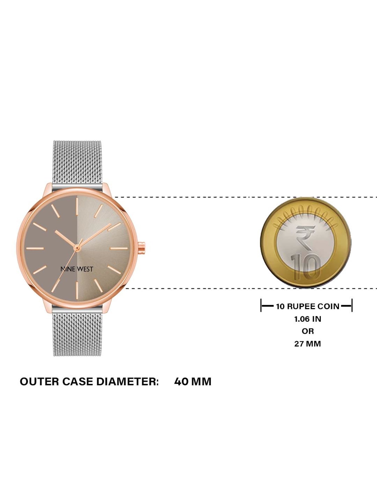 Nine West NW-1981GYRT Analog Watch for Women