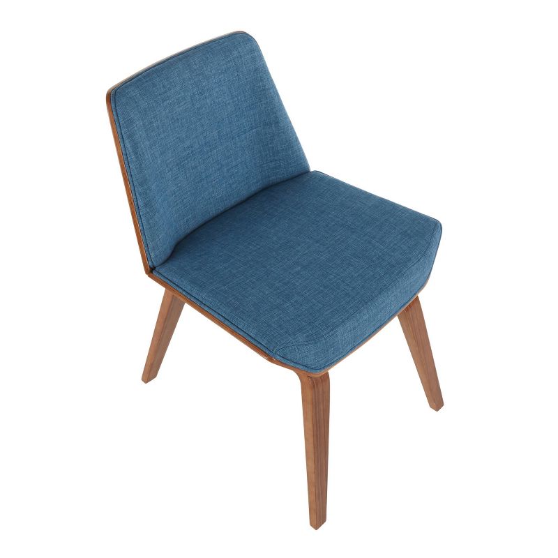 Corazza Mid-Century Modern Dining Chair Walnut/Dark Blue - LumiSource