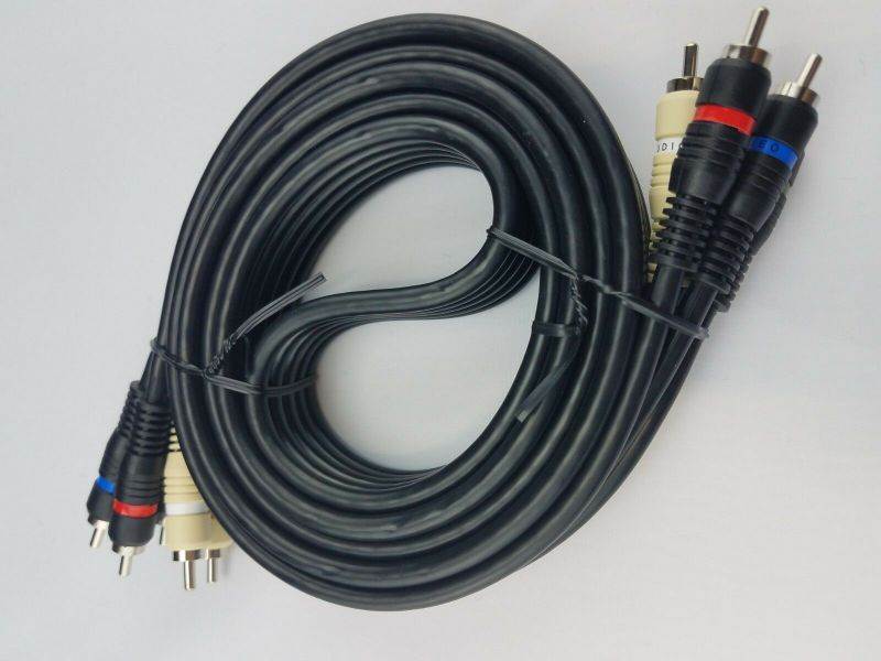 Component Video Cables with Audio 12 Feet Gold Plated RCA to RCA Supports 1080i