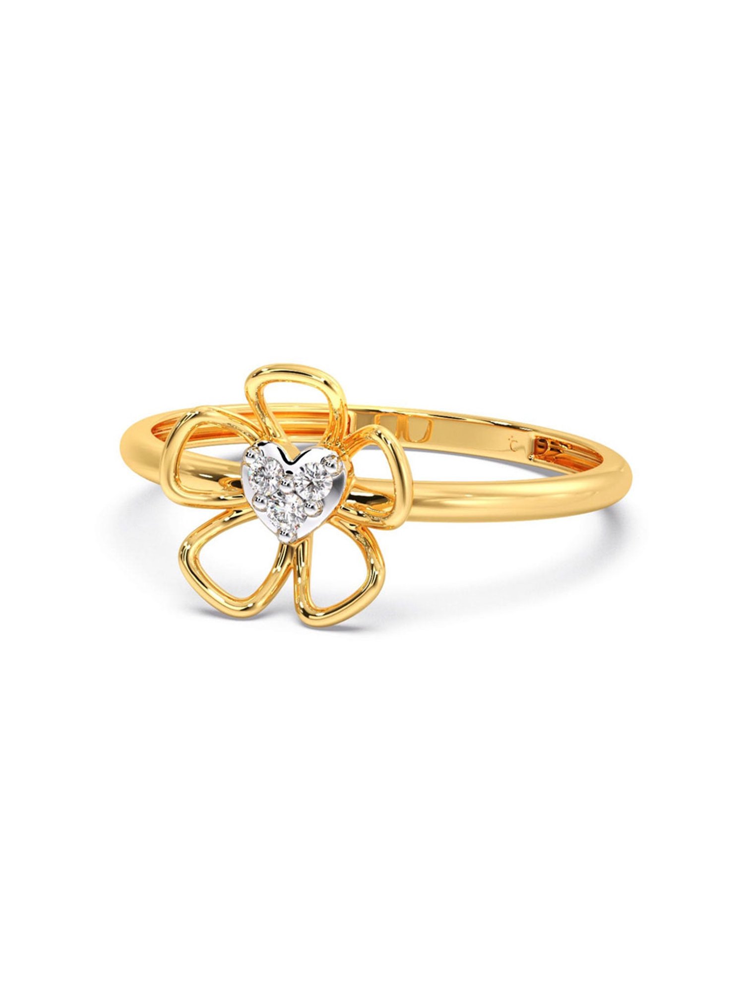 Candere by Kalyan Jewellers Stylish Design 14k Yellow Gold & Diamond Ring