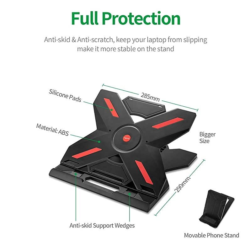 Portable Laptop Stand Foldable Laptop Computer Holder Desk Stand Ventilated Notebook Riser Compatible with PC MacBookAirPro HP DELL Laptops with a 360&deg; Rotatable Base