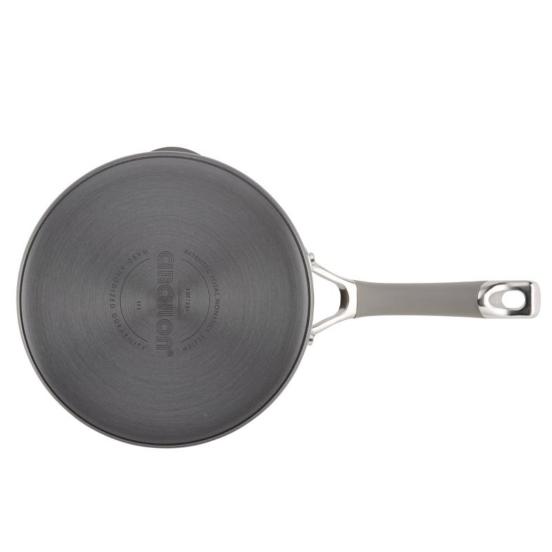 Circulon Elementum 3qt Hard Anodized Aluminum Nonstick Sauce Pan with Lid Gray