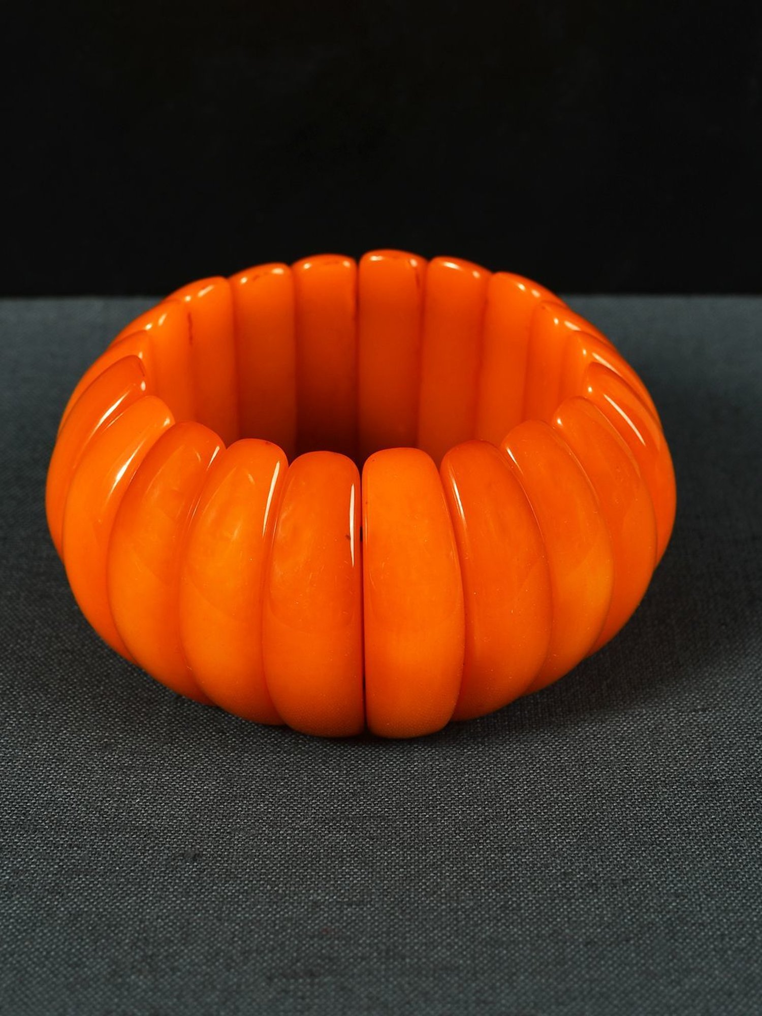 IMLI STREET Orange Artificial Beaded Stretchable Bracelet for Women