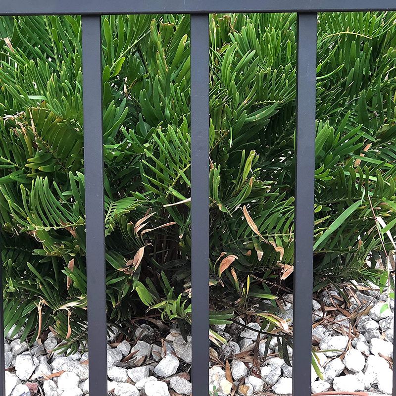 Plow & Hearth - Pewter Wrought Iron Fence - Outdoor Garden Edging with Decorative Design