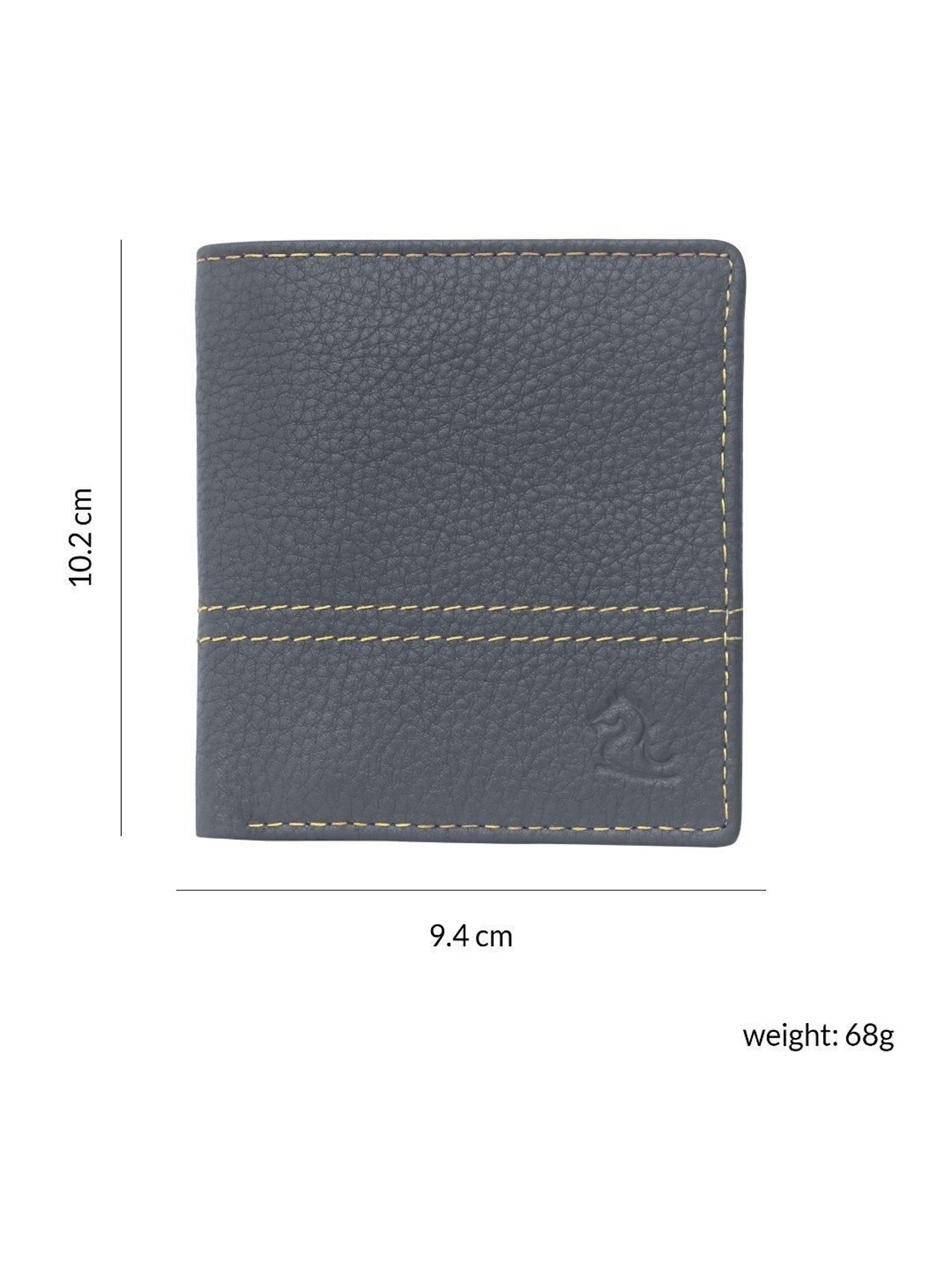Kara Blue Leather Bi-Fold Wallet for Men