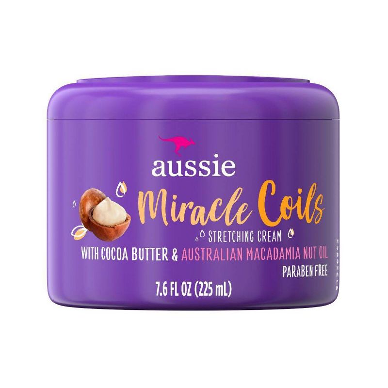 Aussie Miracle Coils Sulfate-Free Leave-In Stretching Balm with Cocoa Butter - 7.6 fl oz