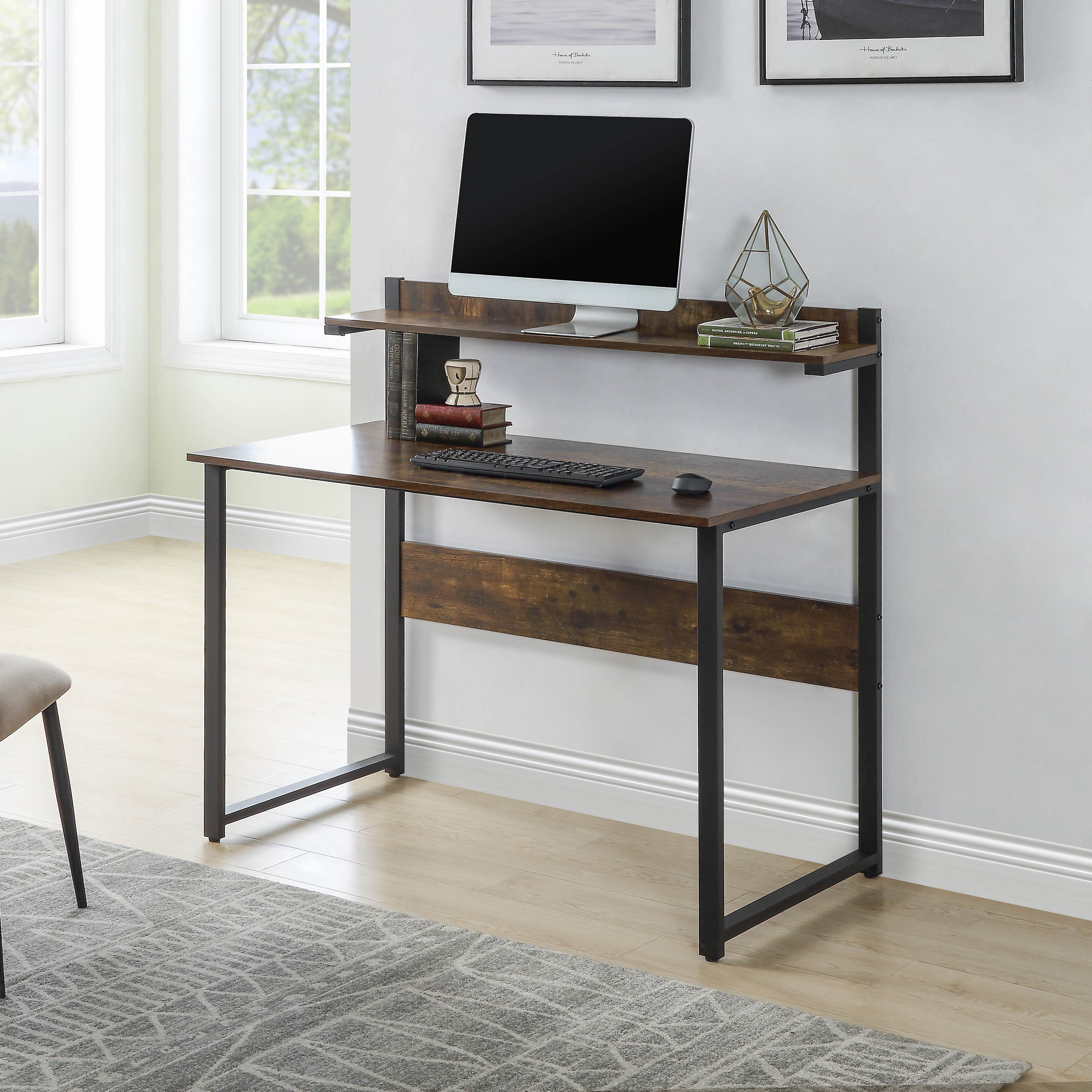Home Office Computer Desk Morden Simple Style Study Table Gaming Desk with Storage Shelves