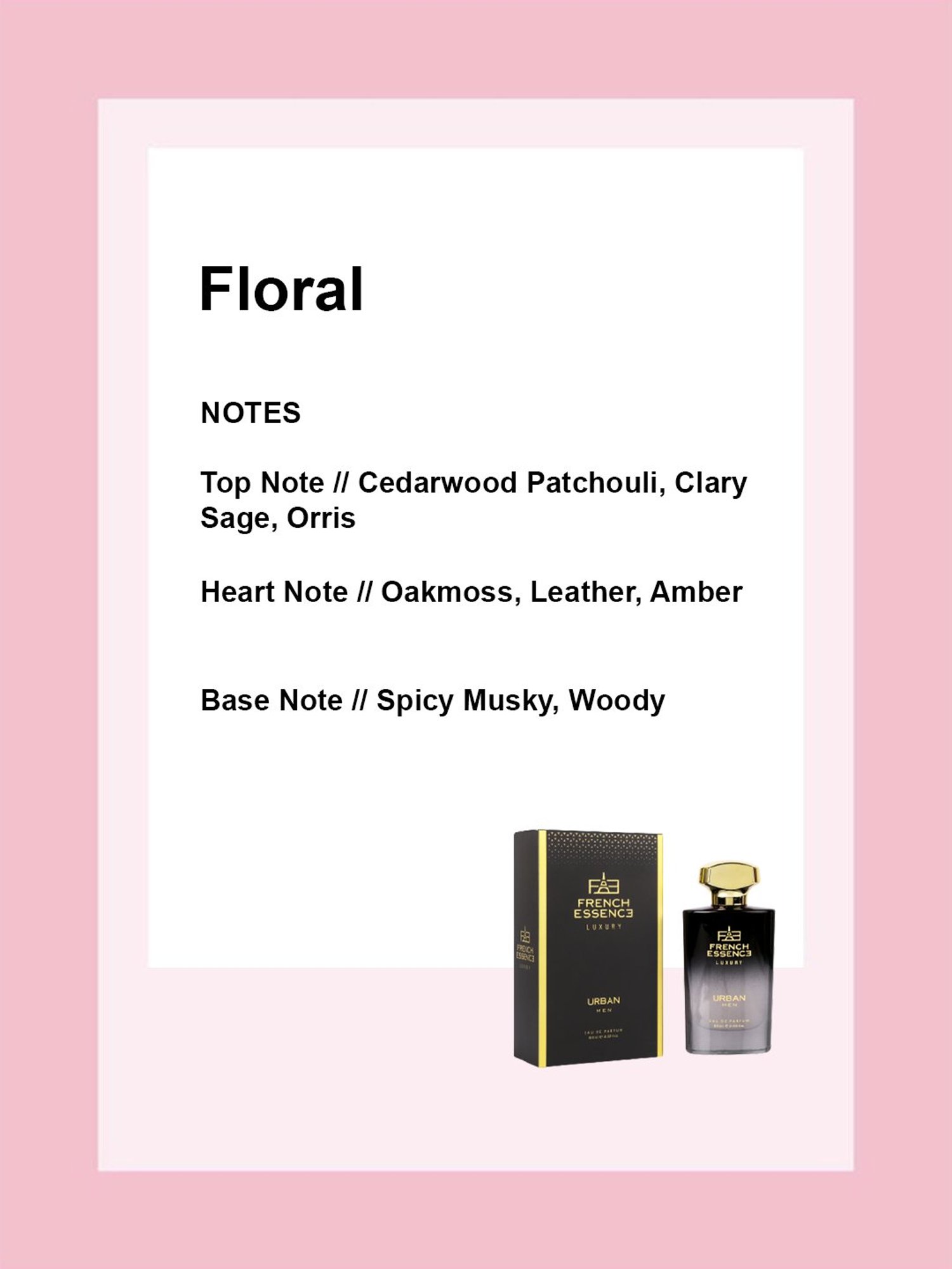 French Essence Luxury Urban Eau de Parfum for Men - 60 ml