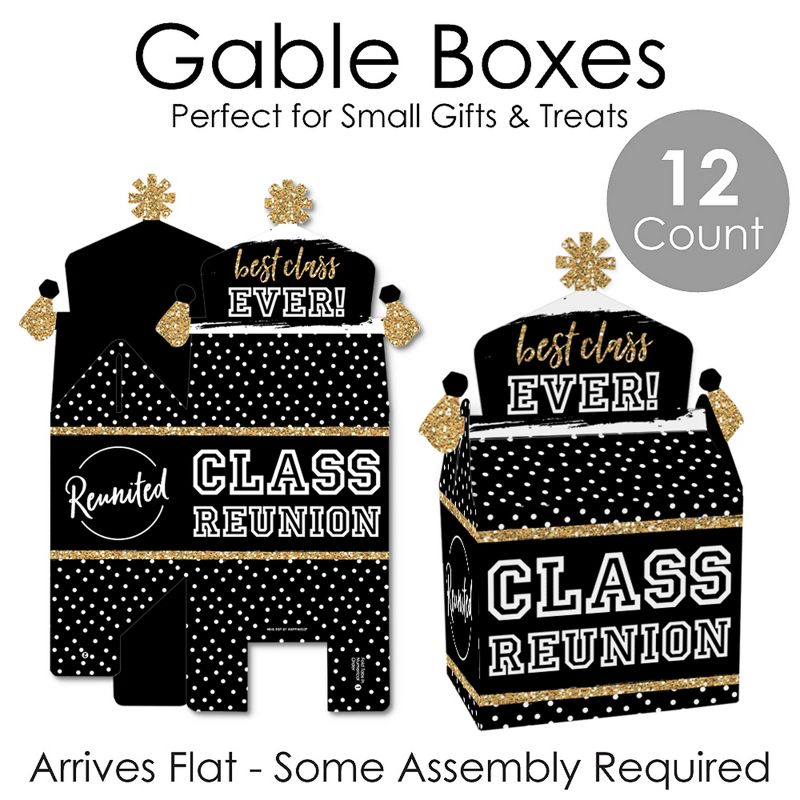 Big Dot of Happiness Adult 50th Birthday - Gold - Square Favor Gift Boxes - Birthday Party Bow Boxes - Set of 12