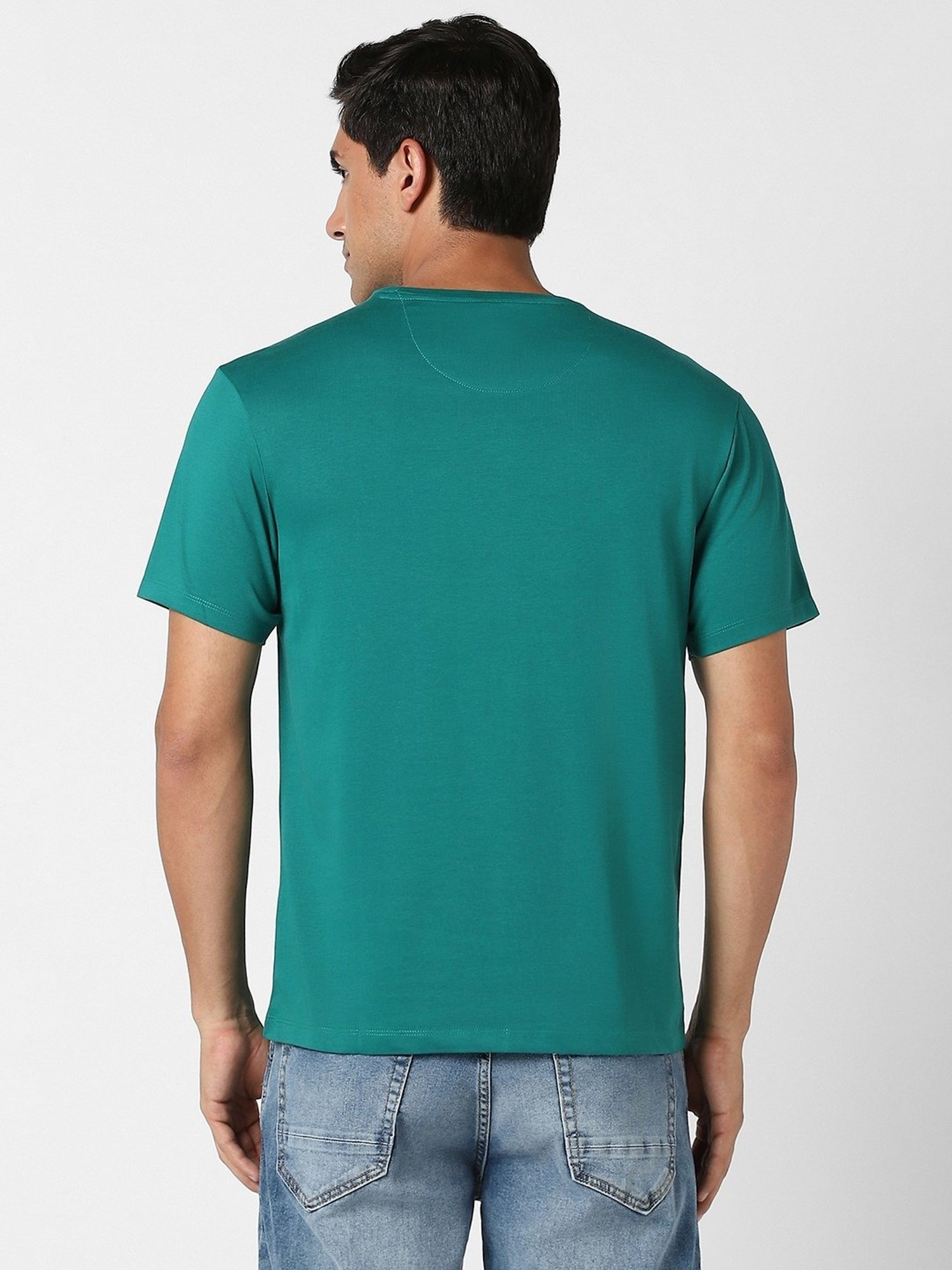Peter England Green Regular Fit T-Shirt