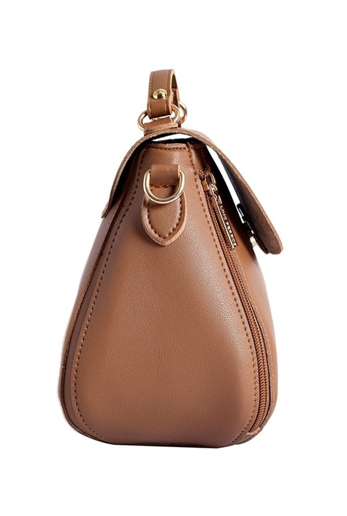 Lino Perros Brown Solid Satchel Handbag