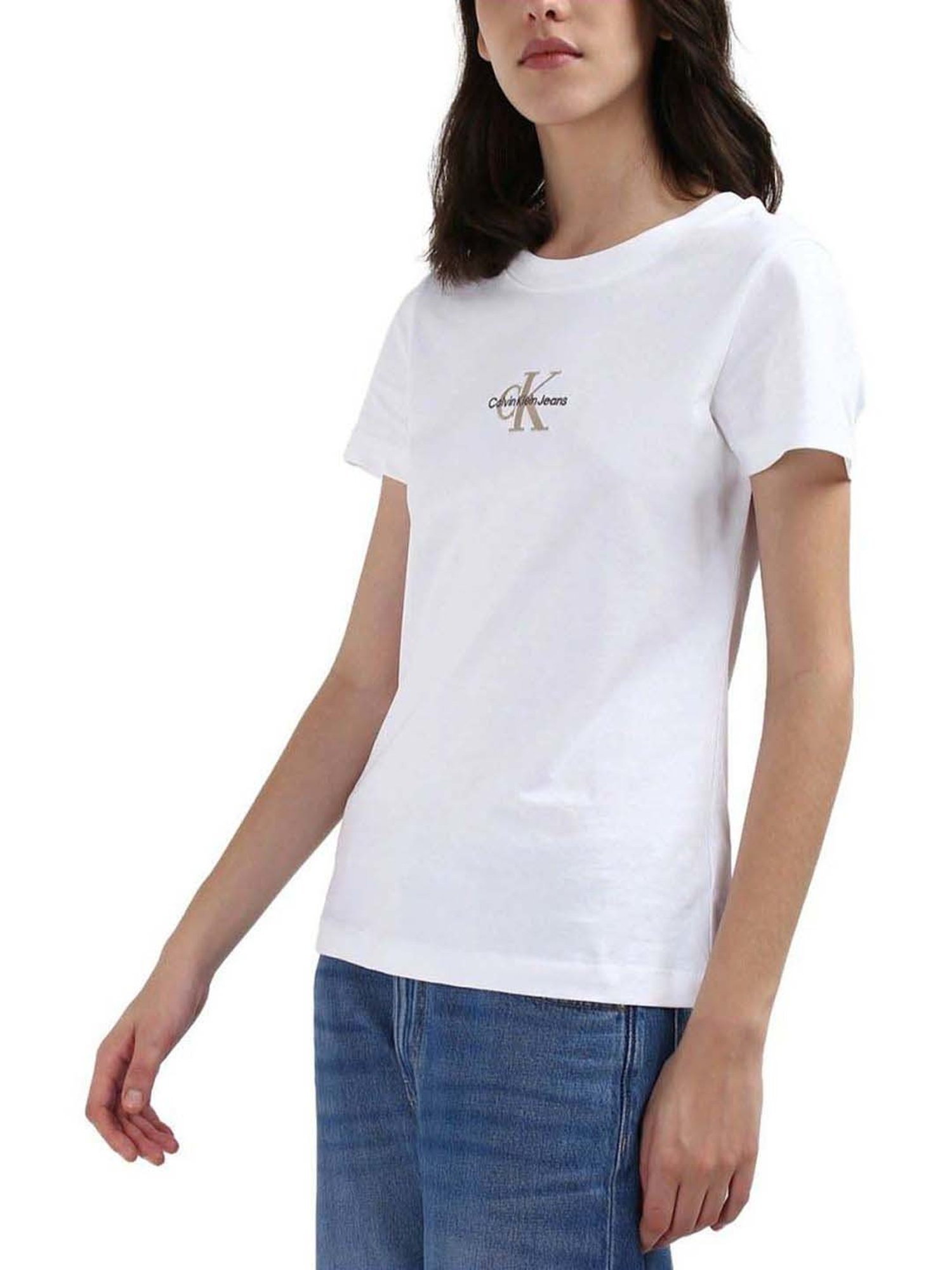 CALVIN KLEIN Bright White Cotton T-Shirt
