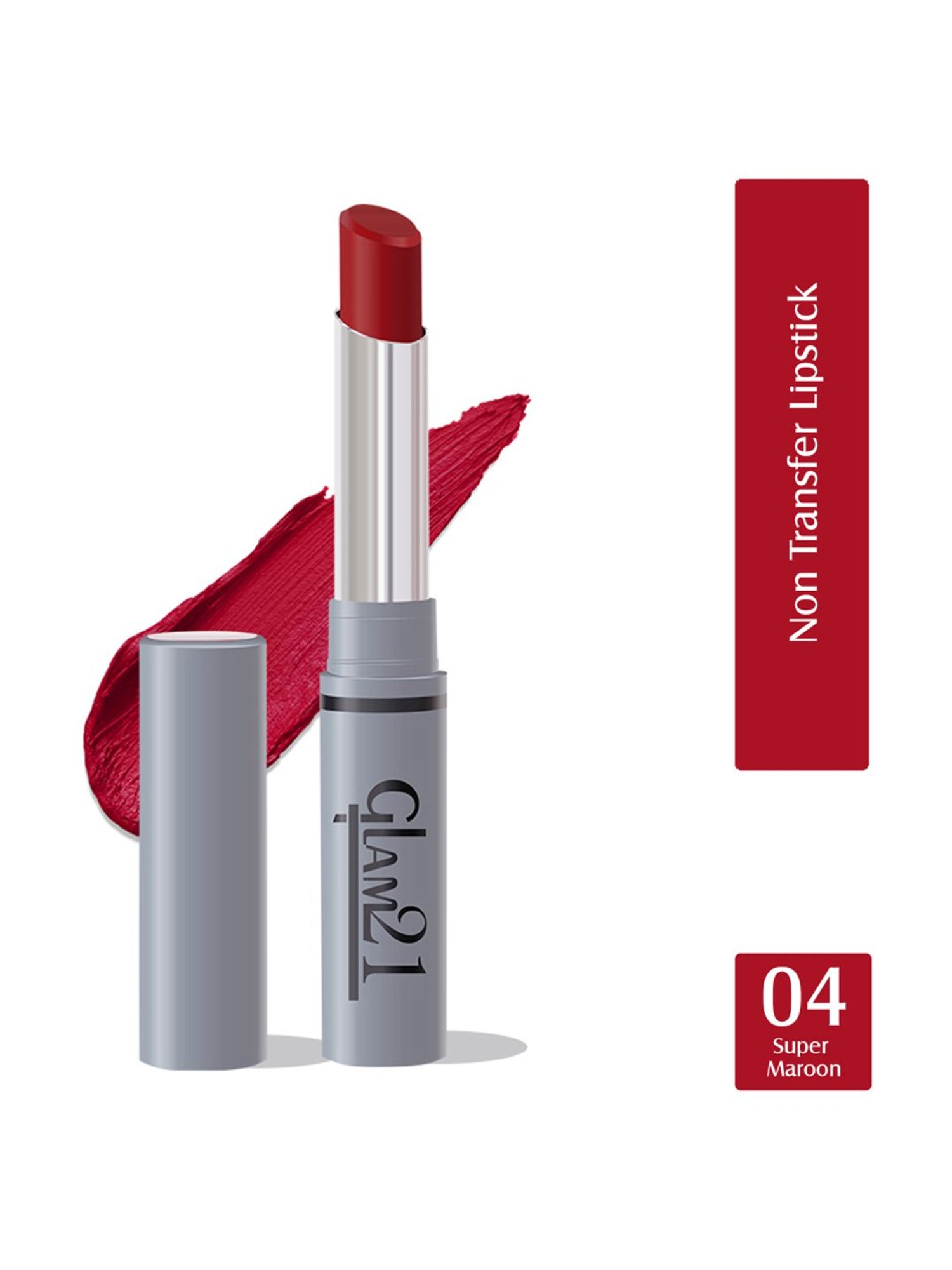 Glam21 Non Transfer Lipstick 04 Supper Maroon - 2.8 gm
