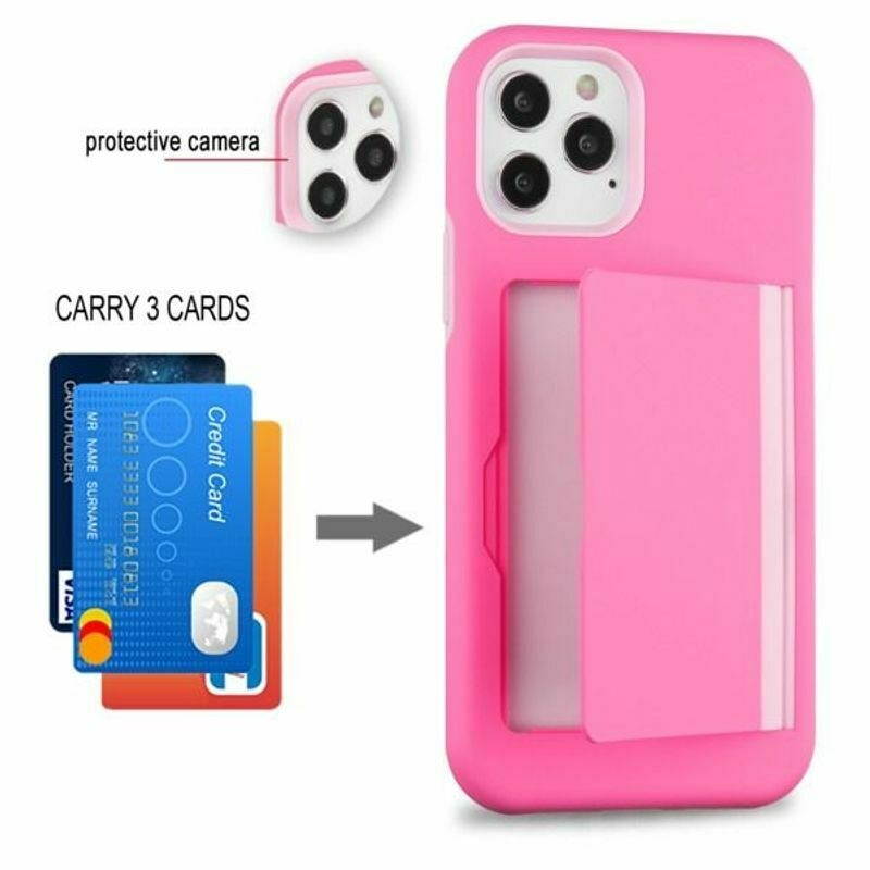 For  iPhone 12 6.1"/12 Pro 6.1" Pink Poket Protector Hard Hybrid Case