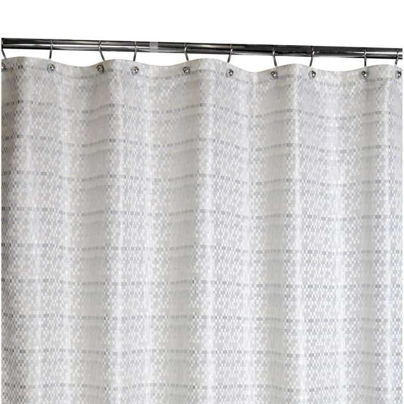 Avenue Road Shower Curtain White/Silver - Moda at Home