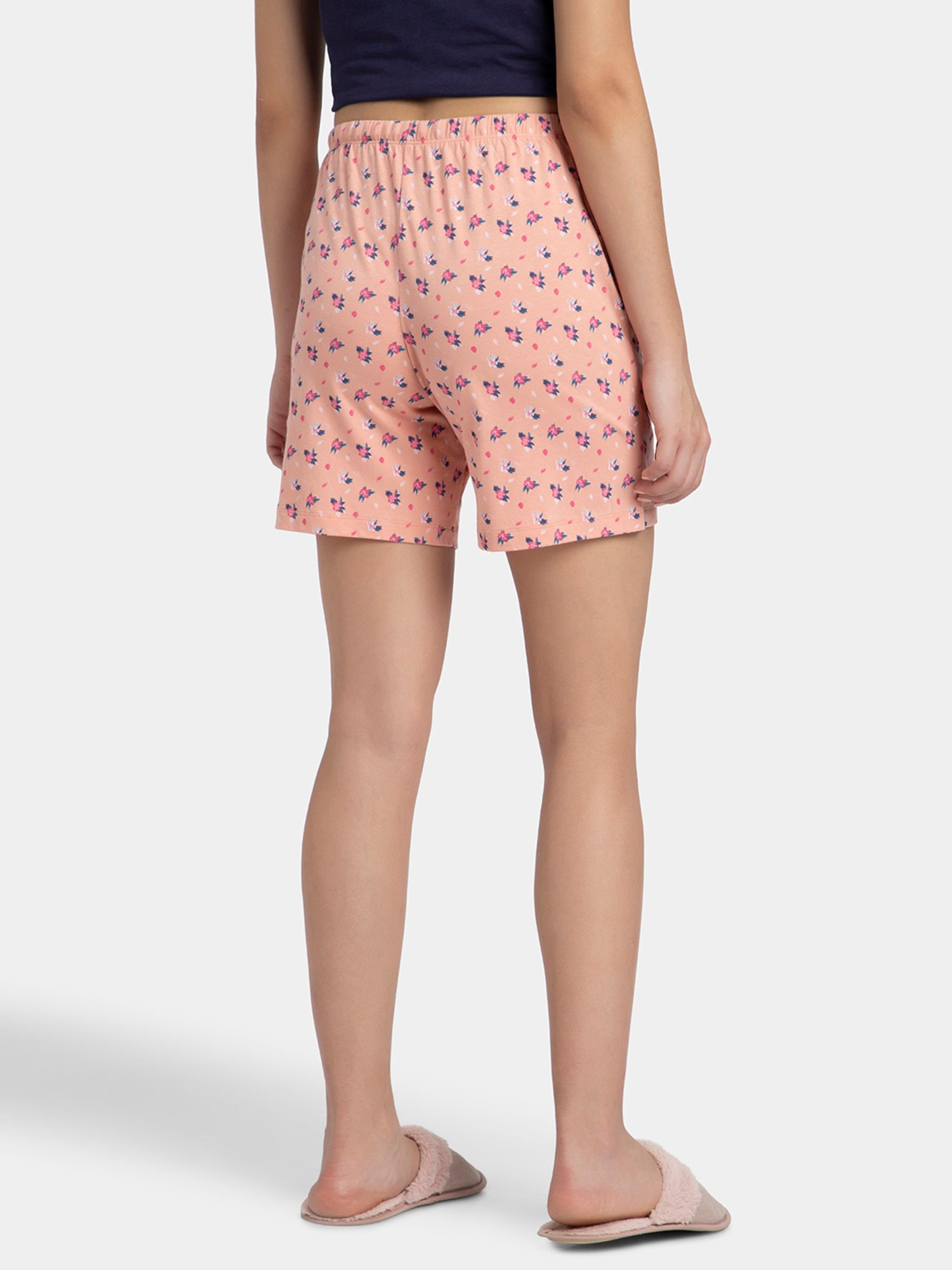 Jockey RX87 Women's Super Combed Cotton Relaxed Fit Printed Sleep Shorts with Side Pockets