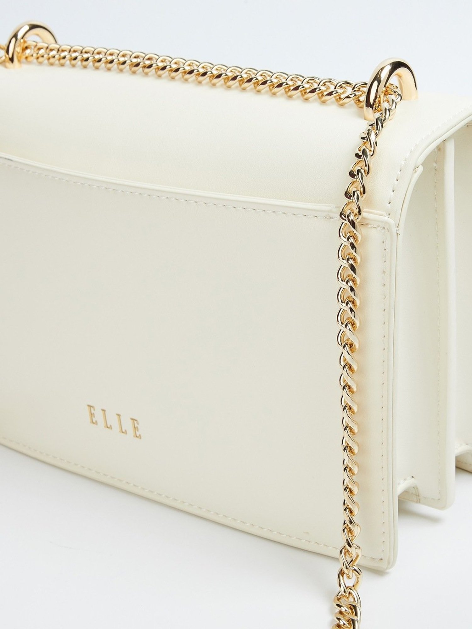 Elle Off White Textured Sling Handbag