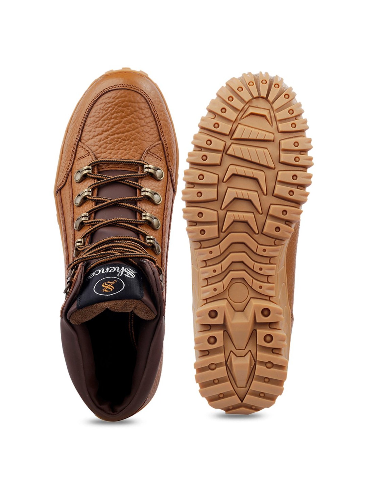 Shences Men's Tan Biker Boots