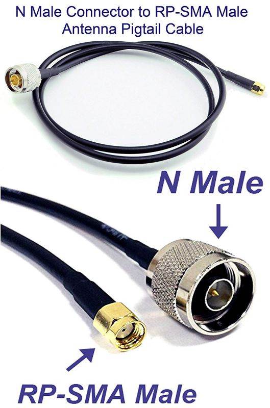 N Male to RP-SMA Male Connector Antenna Pigtail Coaxial 2.4Ghz/5Ghz LMR200 Low Loss Copper Cable (6.5ft (2m/200cm) Length)